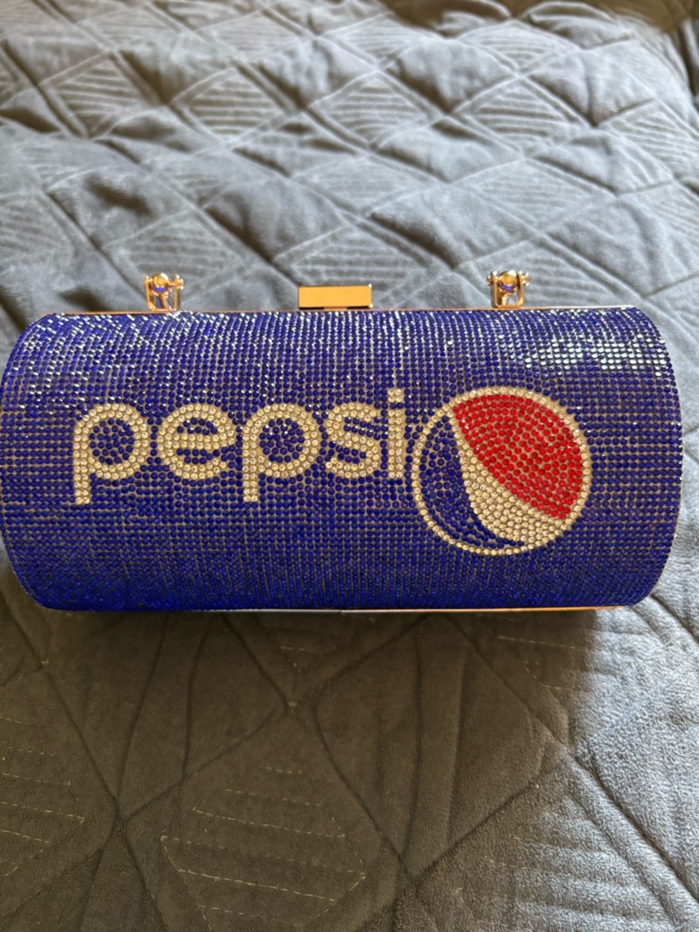 ✨ Bedazzled Pepsi Rhinestone Clutch – Bold Statement Bag ✨